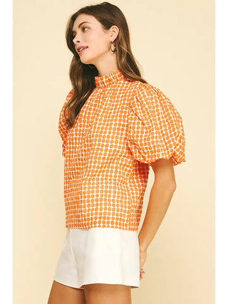 Orange Polka Dot Top