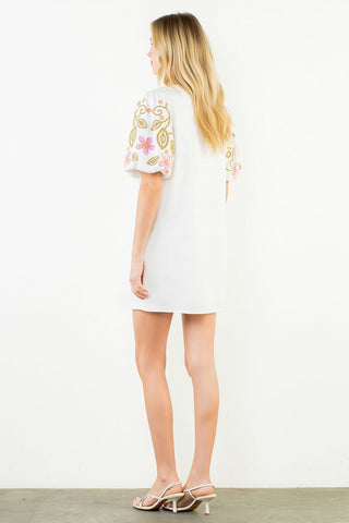 Lyla Embroidered Mini Dress