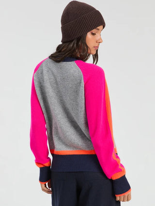 Color Block Sweater- Grey Multi
