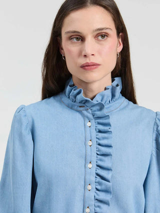 Volantes Denim Blouse