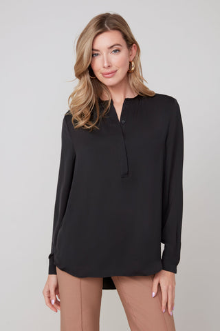L/S Woven Blouse - Black