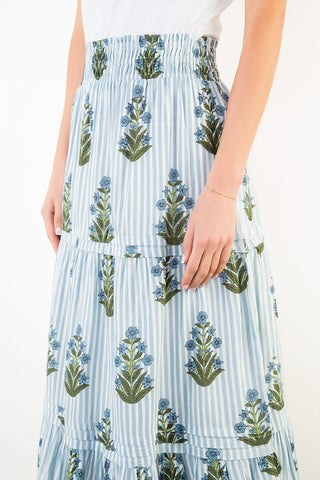 Floral Striped Maxi Skirt
