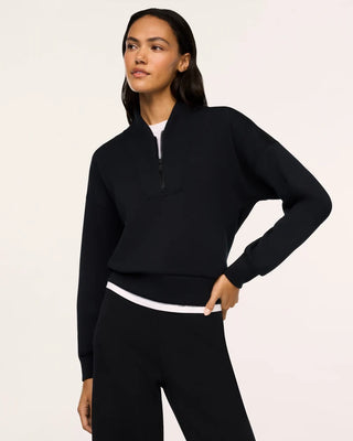 Airessentials Shawl Collar Half Zip- Very Black