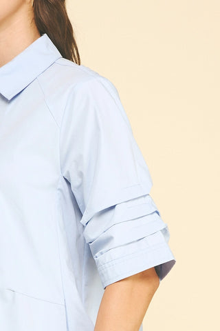 Light Blue Button Down Mini Dress