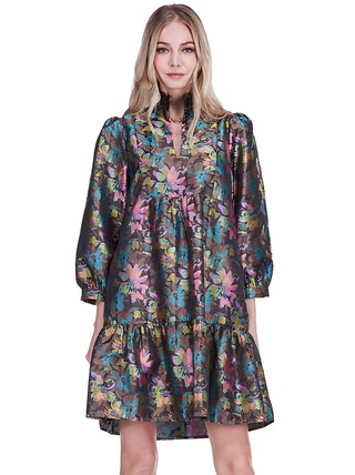 High Neck Dress- Vintage Floral