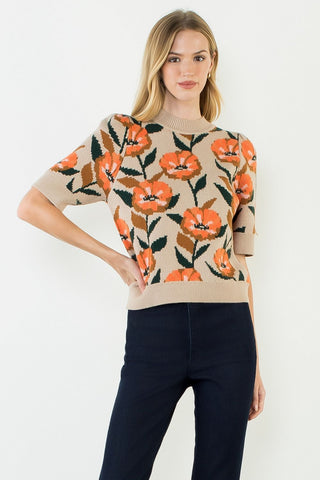 S/S Floral Sweater