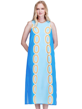 Blue Links Midi Dress