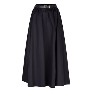 Black Poplin Maxi Skirt