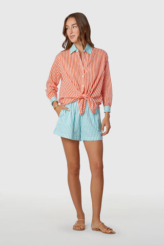 Boyfriend Shirt- Salmon Stripe