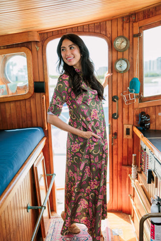 Classic Shirtdress- Raspberry Garden