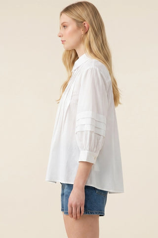 Pleated Slv. Button Down