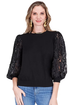 Pattern Slv. Sweater Top