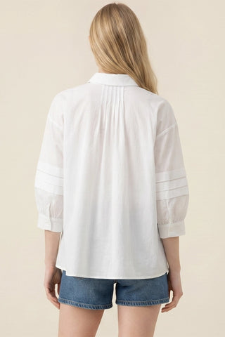 Pleated Slv. Button Down