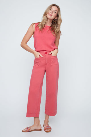 Cropped Wide Leg Jean- Terracotta