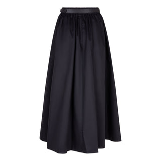 Black Poplin Maxi Skirt