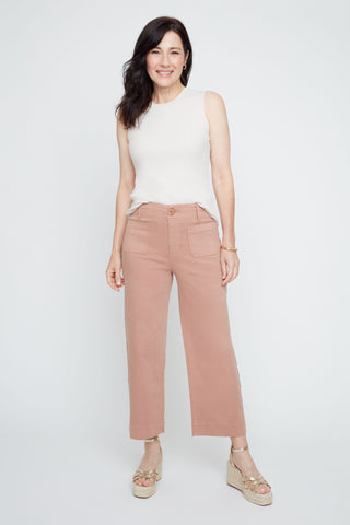 Cropped Wide Leg Jean- Mocha