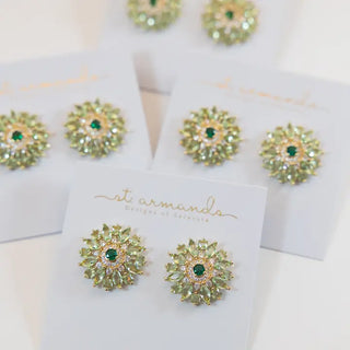 Dahlia Bloom Crystal Studs