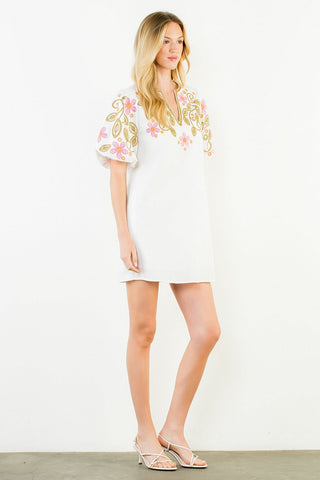 Lyla Embroidered Mini Dress