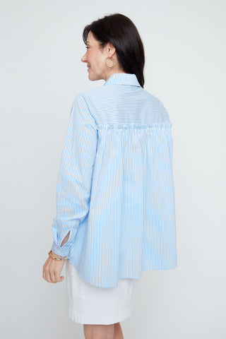 Ruffled Back Button Down