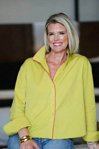 The Piper- Chartreuse/Hot Pink