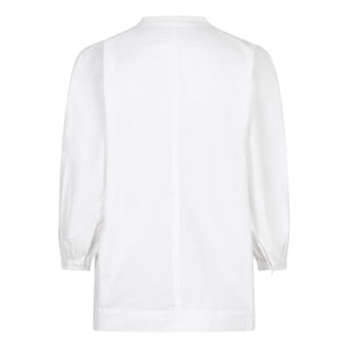 Pintuck Poplin Top- White
