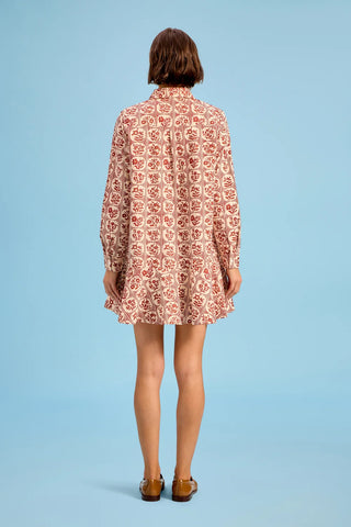 Polly Dress- Brick Bloom