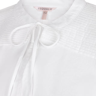 Pintuck Poplin Top- White
