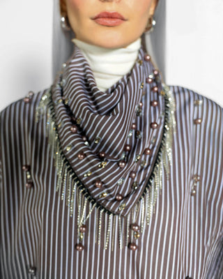 Echo Stripe Scarf- Huckleberry