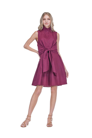 Maroon Back Wrap Dress