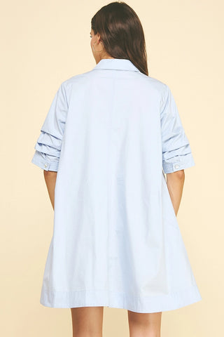 Light Blue Button Down Mini Dress