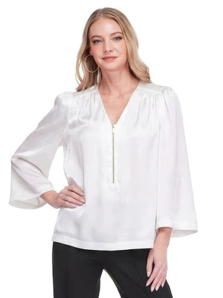 Zip Front Blouse