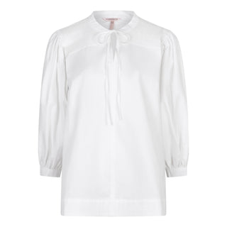 Pintuck Poplin Top- White