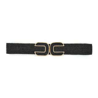 Raffia Belt- Black