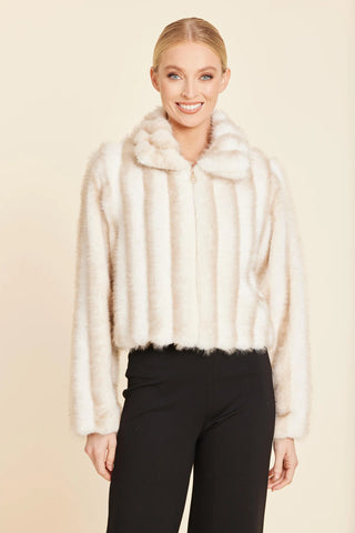 Faux Fur Zip Up Jacket