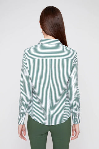L/S Classic Stripe Button Down- Olive