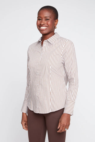 L/S Classic Stripe Button Down- Storm