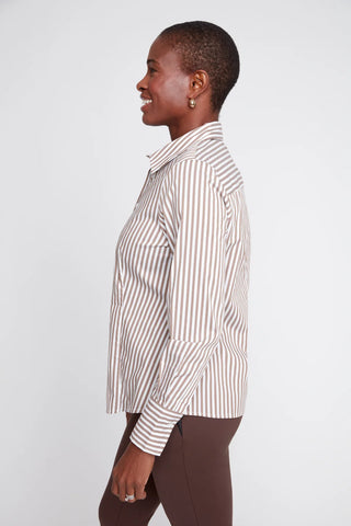 L/S Classic Stripe Button Down- Storm