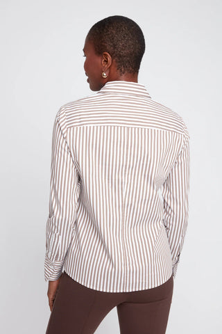 L/S Classic Stripe Button Down- Storm