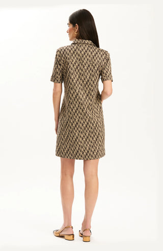 Kat Knit Twill Dress- Iced Coffee