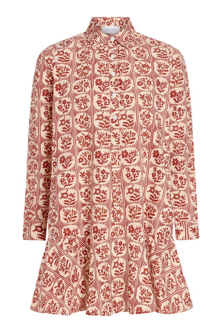 Polly Dress- Brick Bloom