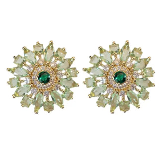 Dahlia Bloom Crystal Studs