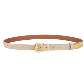 Sleek Sueded Belt- Ivory