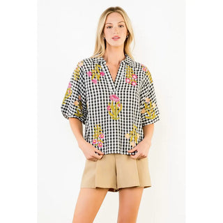 Gingham Moment Top