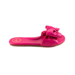 Rafie Bow Slide- Hot Pink