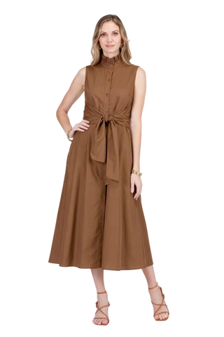 Brown Back Wrap Maxi Dress