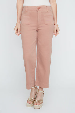 Cropped Wide Leg Jean- Mocha