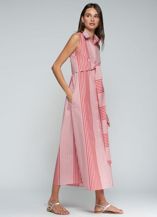 Red Striped Shirtdress