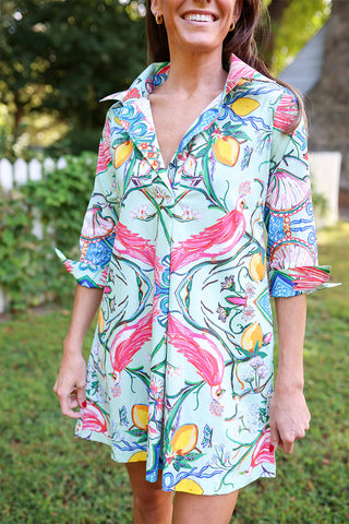 Mint Chinois Short Dress