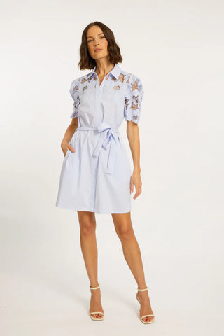 Clarette Blue Micro Stripe Dress