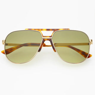 Logan Sunglasses- Gold/Fade Green